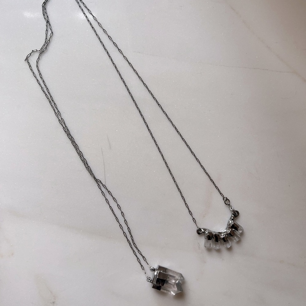 Necklace in silver rhodium from Brazilian designer Maria Dolores with cristal